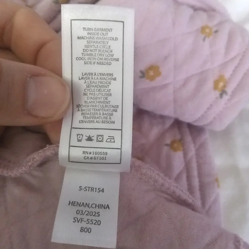7 FOR ALL MANKIND | Baby Girls Pink Quilted Ditsy Floral Matching Set 18M